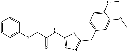 N-[5-(3,4-dimethoxybenzyl)-1,3,4-thiadiazol-2-yl]-2-(phenylsulfanyl)acetamide 结构式
