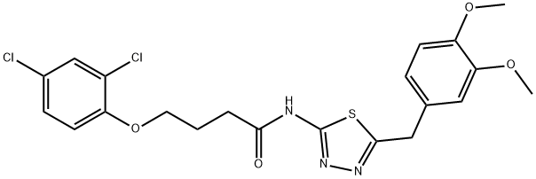 4-(2,4-dichlorophenoxy)-N-[5-(3,4-dimethoxybenzyl)-1,3,4-thiadiazol-2-yl]butanamide Structure