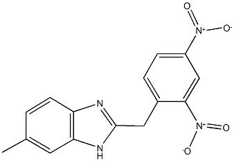 2-{2,4-bisnitrobenzyl}-5-methyl-1H-benzimidazole Struktur