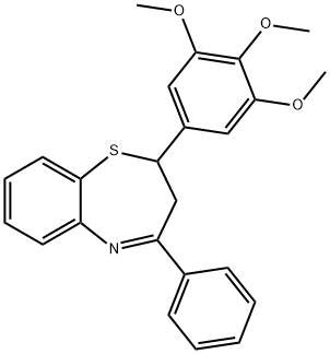 4-phenyl-2-(3,4,5-trimethoxyphenyl)-2,3-dihydro-1,5-benzothiazepine Struktur