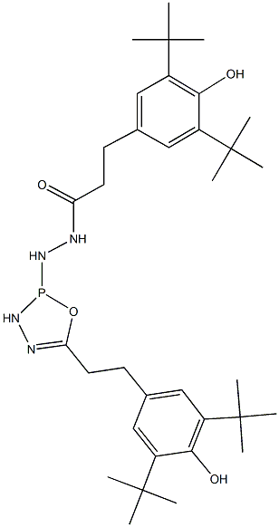 3-(3,5-ditert-butyl-4-hydroxyphenyl)-N'-(5-[2-(3,5-ditert-butyl-4-hydroxyphenyl)ethyl]-1,3,4,2-oxadiazaphosphol-2(3H)-yl)propanohydrazide Structure