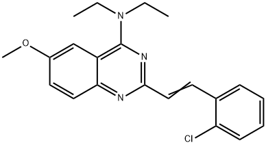 2-[2-(2-chlorophenyl)vinyl]-N,N-diethyl-6-methoxy-4-quinazolinamine 化学構造式