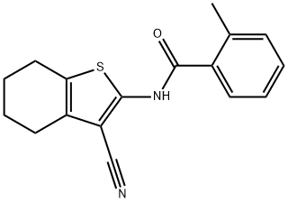 N-(3-cyano-4,5,6,7-tetrahydro-1-benzothien-2-yl)-2-methylbenzamide Struktur