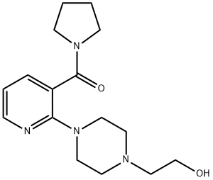 2-{4-[3-(1-pyrrolidinylcarbonyl)-2-pyridinyl]-1-piperazinyl}ethanol 结构式