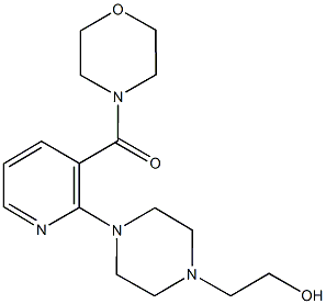 2-{4-[3-(4-morpholinylcarbonyl)-2-pyridinyl]-1-piperazinyl}ethanol Structure