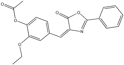 2-ethoxy-4-[(5-oxo-2-phenyl-1,3-oxazol-4(5H)-ylidene)methyl]phenyl acetate Structure