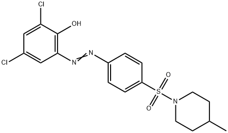 2,4-dichloro-6-({4-[(4-methyl-1-piperidinyl)sulfonyl]phenyl}diazenyl)phenol Structure