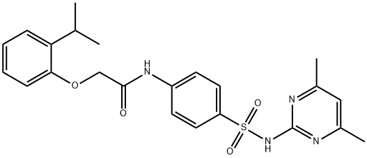 N-(4-{[(4,6-dimethyl-2-pyrimidinyl)amino]sulfonyl}phenyl)-2-(2-isopropylphenoxy)acetamide 化学構造式