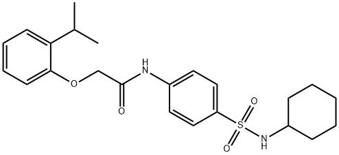 N-{4-[(cyclohexylamino)sulfonyl]phenyl}-2-(2-isopropylphenoxy)acetamide 化学構造式