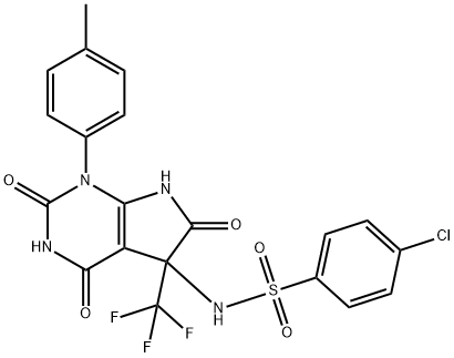 606924-48-5 4-chloro-N-[1-(4-methylphenyl)-2,4,6-trioxo-5-(trifluoromethyl)-2,3,4,5,6,7-hexahydro-1H-pyrrolo[2,3-d]pyrimidin-5-yl]benzenesulfonamide