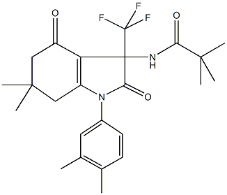 606924-69-0 N-[1-(3,4-dimethylphenyl)-6,6-dimethyl-2,4-dioxo-3-(trifluoromethyl)-2,3,4,5,6,7-hexahydro-1H-indol-3-yl]-2,2-dimethylpropanamide