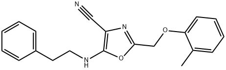 2-[(2-methylphenoxy)methyl]-5-[(2-phenylethyl)amino]-1,3-oxazole-4-carbonitrile,606946-43-4,结构式