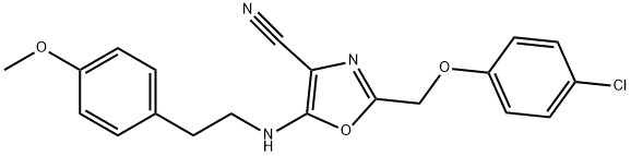 2-[(4-chlorophenoxy)methyl]-5-{[2-(4-methoxyphenyl)ethyl]amino}-1,3-oxazole-4-carbonitrile|