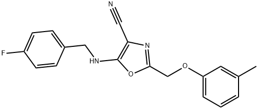 5-[(4-fluorobenzyl)amino]-2-[(3-methylphenoxy)methyl]-1,3-oxazole-4-carbonitrile|WAY-311972