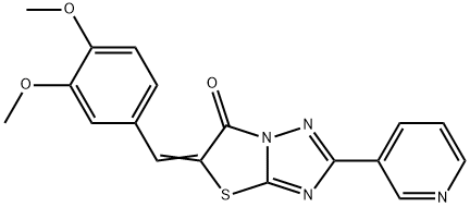 5-(3,4-dimethoxybenzylidene)-2-(3-pyridinyl)[1,3]thiazolo[3,2-b][1,2,4]triazol-6(5H)-one 化学構造式
