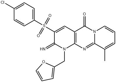 3-[(4-chlorophenyl)sulfonyl]-1-(2-furylmethyl)-2-imino-10-methyl-1,2-dihydro-5H-dipyrido[1,2-a:2,3-d]pyrimidin-5-one,606953-32-6,结构式