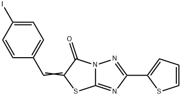 5-(4-iodobenzylidene)-2-(2-thienyl)[1,3]thiazolo[3,2-b][1,2,4]triazol-6(5H)-one,606957-76-0,结构式