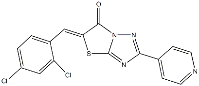 5-(2,4-dichlorobenzylidene)-2-(4-pyridinyl)[1,3]thiazolo[3,2-b][1,2,4]triazol-6(5H)-one 化学構造式