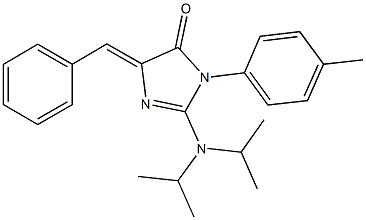 5-benzylidene-2-(diisopropylamino)-3-(4-methylphenyl)-3,5-dihydro-4H-imidazol-4-one Struktur