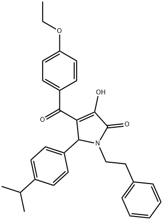 4-(4-ethoxybenzoyl)-3-hydroxy-5-(4-isopropylphenyl)-1-(2-phenylethyl)-1,5-dihydro-2H-pyrrol-2-one Struktur