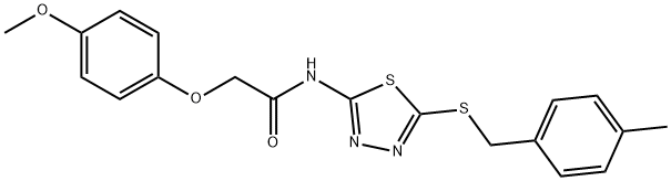 2-(4-methoxyphenoxy)-N-{5-[(4-methylbenzyl)sulfanyl]-1,3,4-thiadiazol-2-yl}acetamide Structure