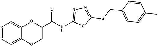 N-{5-[(4-methylbenzyl)sulfanyl]-1,3,4-thiadiazol-2-yl}-2,3-dihydro-1,4-benzodioxine-2-carboxamide Structure