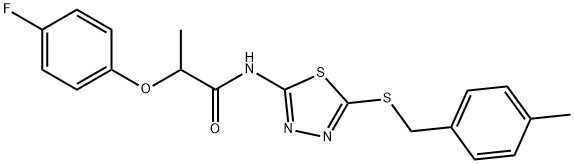 2-(4-fluorophenoxy)-N-{5-[(4-methylbenzyl)sulfanyl]-1,3,4-thiadiazol-2-yl}propanamide Struktur