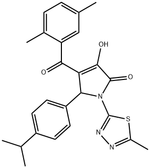 4-(2,5-dimethylbenzoyl)-3-hydroxy-5-(4-isopropylphenyl)-1-(5-methyl-1,3,4-thiadiazol-2-yl)-1,5-dihydro-2H-pyrrol-2-one Struktur