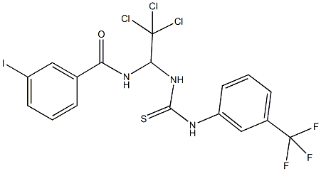 3-iodo-N-[2,2,2-trichloro-1-({[3-(trifluoromethyl)anilino]carbothioyl}amino)ethyl]benzamide 结构式