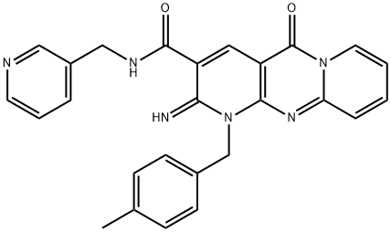 2-imino-1-(4-methylbenzyl)-5-oxo-N-(3-pyridinylmethyl)-1,5-dihydro-2H-dipyrido[1,2-a:2,3-d]pyrimidine-3-carboxamide,608103-98-6,结构式