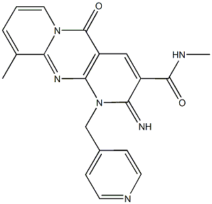 2-imino-N,10-dimethyl-5-oxo-1-(4-pyridinylmethyl)-1,5-dihydro-2H-dipyrido[1,2-a:2,3-d]pyrimidine-3-carboxamide 结构式