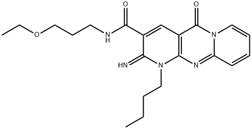 1-butyl-N-(3-ethoxypropyl)-2-imino-5-oxo-1,5-dihydro-2H-dipyrido[1,2-a:2,3-d]pyrimidine-3-carboxamide,608105-83-5,结构式