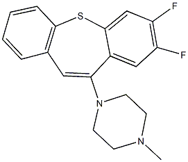1-(7,8-difluorodibenzo[b,f]thiepin-10-yl)-4-methylpiperazine 化学構造式