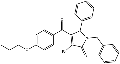 1-benzyl-3-hydroxy-5-phenyl-4-(4-propoxybenzoyl)-1,5-dihydro-2H-pyrrol-2-one Struktur