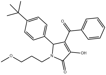 4-benzoyl-5-(4-tert-butylphenyl)-3-hydroxy-1-(3-methoxypropyl)-1,5-dihydro-2H-pyrrol-2-one Struktur