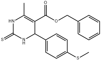 benzyl 6-methyl-4-[4-(methylsulfanyl)phenyl]-2-thioxo-1,2,3,4-tetrahydropyrimidine-5-carboxylate 化学構造式