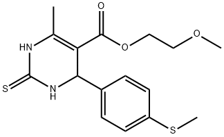 2-methoxyethyl 6-methyl-4-[4-(methylsulfanyl)phenyl]-2-thioxo-1,2,3,4-tetrahydropyrimidine-5-carboxylate Struktur