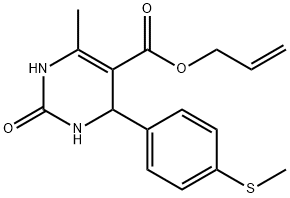 allyl 6-methyl-4-[4-(methylsulfanyl)phenyl]-2-oxo-1,2,3,4-tetrahydropyrimidine-5-carboxylate 化学構造式