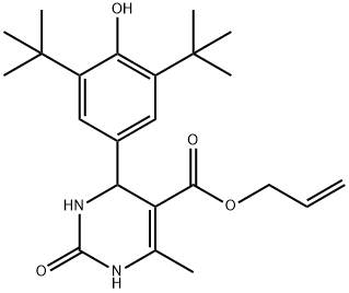 allyl 4-(3,5-ditert-butyl-4-hydroxyphenyl)-6-methyl-2-oxo-1,2,3,4-tetrahydropyrimidine-5-carboxylate 化学構造式