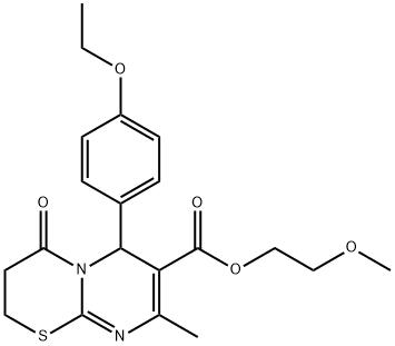 2-methoxyethyl 6-(4-ethoxyphenyl)-8-methyl-4-oxo-3,4-dihydro-2H,6H-pyrimido[2,1-b][1,3]thiazine-7-carboxylate,608490-44-4,结构式