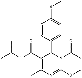 isopropyl 8-methyl-6-[4-(methylsulfanyl)phenyl]-4-oxo-3,4-dihydro-2H,6H-pyrimido[2,1-b][1,3]thiazine-7-carboxylate 结构式