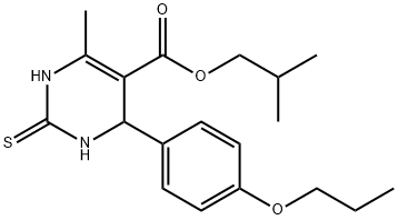 isobutyl 6-methyl-4-(4-propoxyphenyl)-2-thioxo-1,2,3,4-tetrahydro-5-pyrimidinecarboxylate 化学構造式