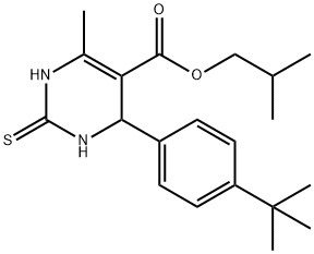 isobutyl 4-(4-tert-butylphenyl)-6-methyl-2-thioxo-1,2,3,4-tetrahydropyrimidine-5-carboxylate 化学構造式