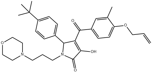 4-[4-(allyloxy)-3-methylbenzoyl]-5-(4-tert-butylphenyl)-3-hydroxy-1-(3-morpholin-4-ylpropyl)-1,5-dihydro-2H-pyrrol-2-one Struktur