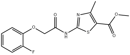 methyl 2-{[(2-fluorophenoxy)acetyl]amino}-4-methyl-1,3-thiazole-5-carboxylate Struktur
