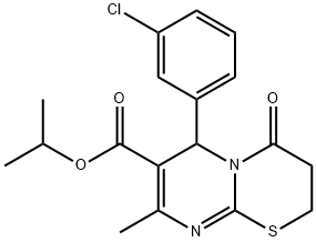 isopropyl 6-(3-chlorophenyl)-8-methyl-4-oxo-3,4-dihydro-2H,6H-pyrimido[2,1-b][1,3]thiazine-7-carboxylate 化学構造式