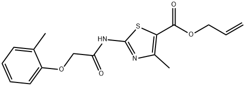 allyl 4-methyl-2-{[(2-methylphenoxy)acetyl]amino}-1,3-thiazole-5-carboxylate Structure