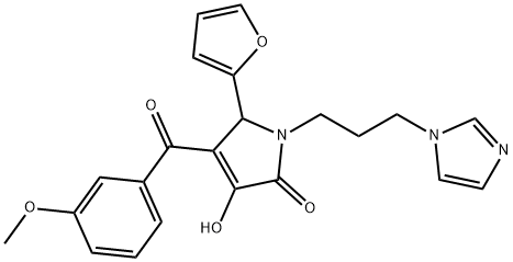 5-(2-furyl)-3-hydroxy-1-[3-(1H-imidazol-1-yl)propyl]-4-(3-methoxybenzoyl)-1,5-dihydro-2H-pyrrol-2-one Structure