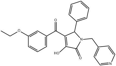 4-(3-ethoxybenzoyl)-3-hydroxy-5-phenyl-1-(4-pyridinylmethyl)-1,5-dihydro-2H-pyrrol-2-one Structure