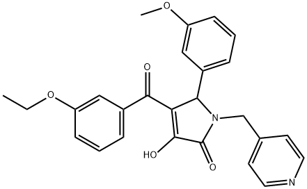 4-(3-ethoxybenzoyl)-3-hydroxy-5-(3-methoxyphenyl)-1-(4-pyridinylmethyl)-1,5-dihydro-2H-pyrrol-2-one Struktur